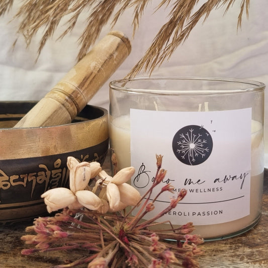 3 Wick jar candle with wooden lid - Neroli passion