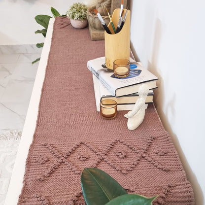 Earthy tufted table runner