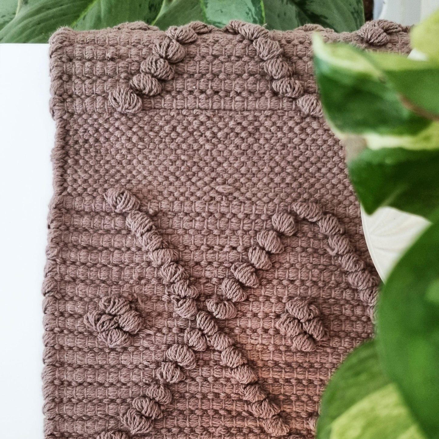 Earthy tufted table runner