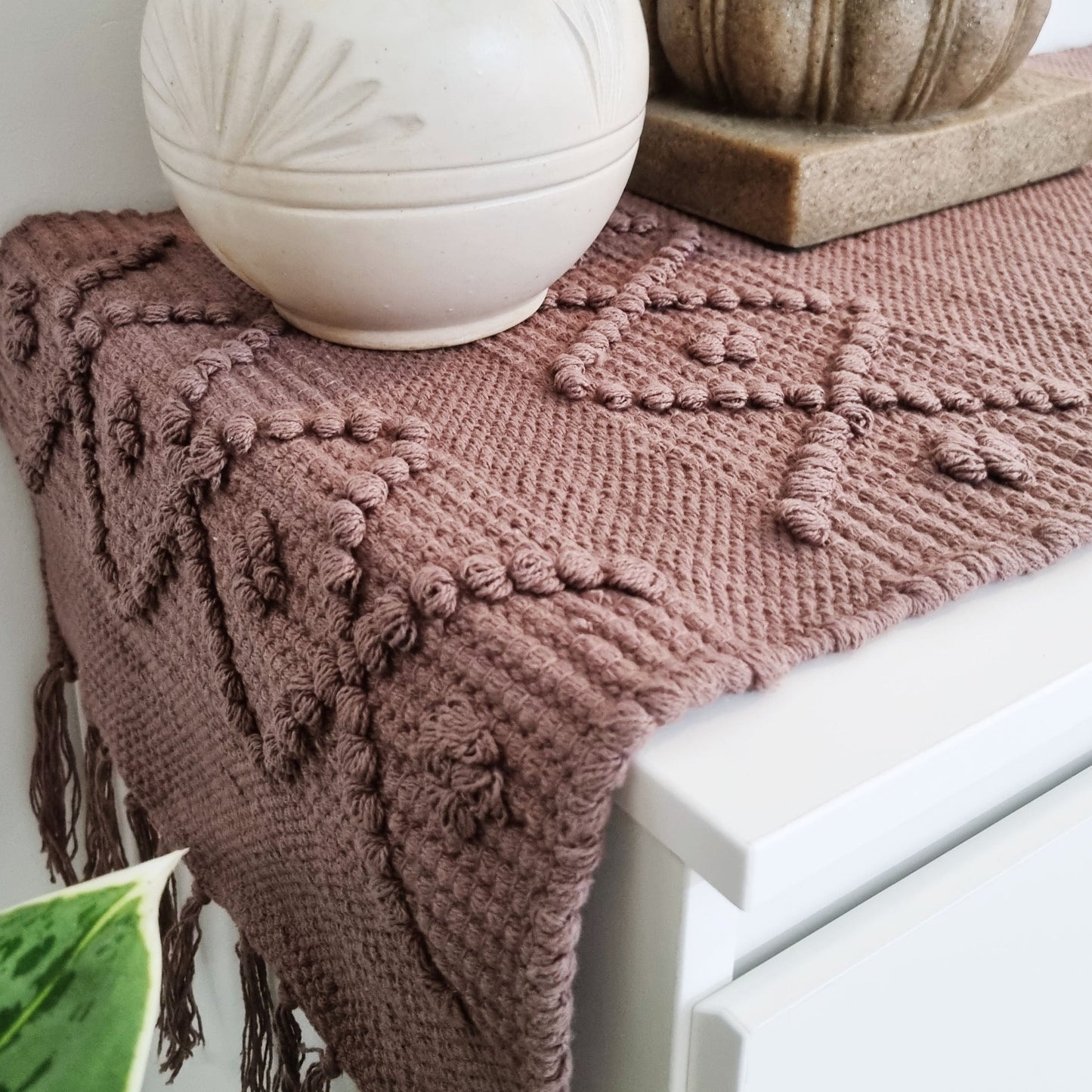 Earthy tufted table runner