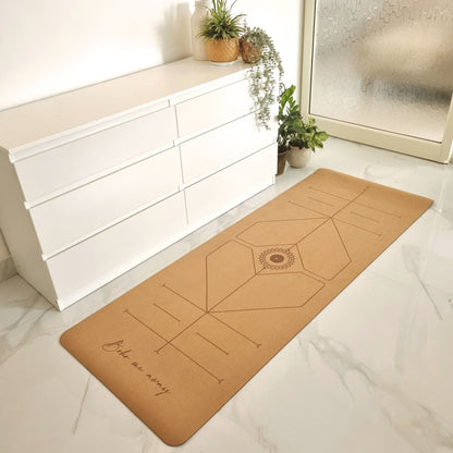 Premium fine grain cork yoga mat