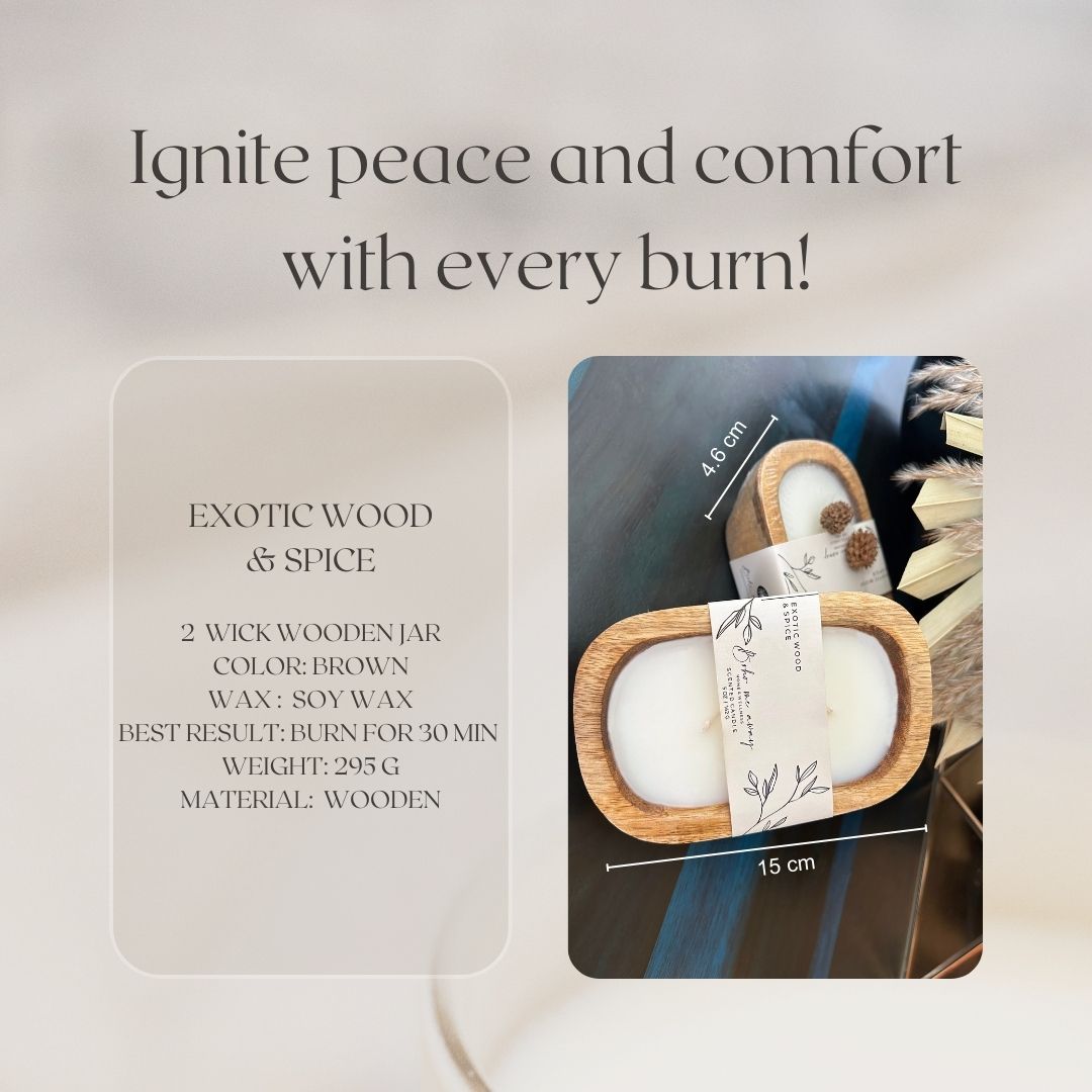 Exotic wood and Spice Scented Candle