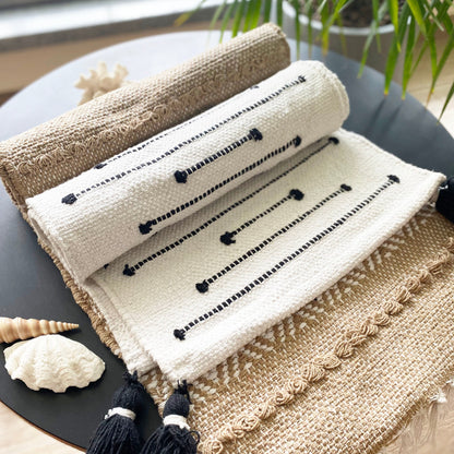 Black and White table runner