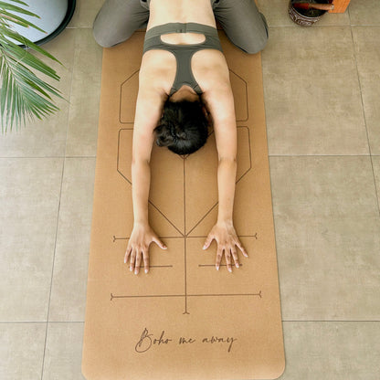 Premium fine grain cork yoga mat