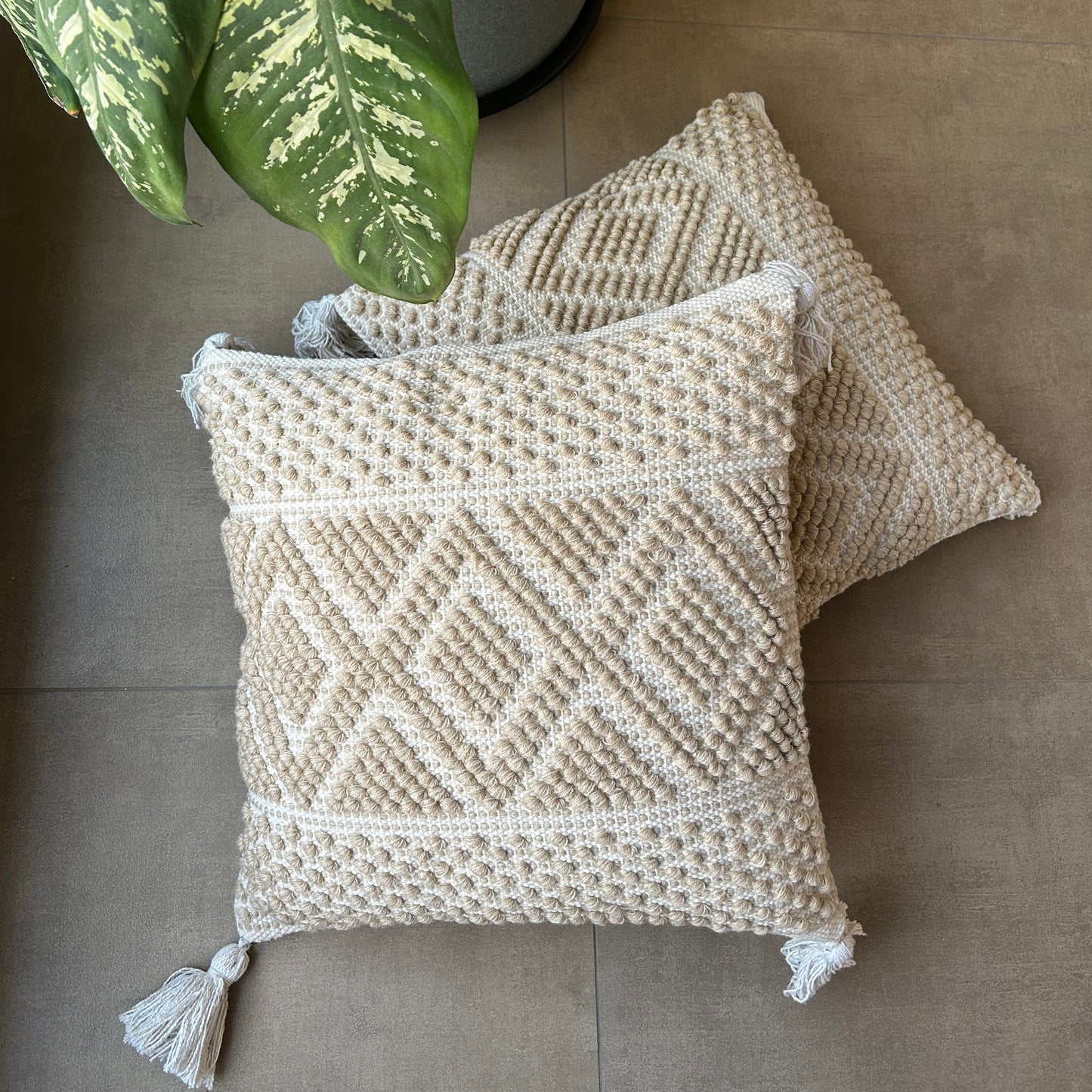 Tufted Natural Bohemian Cushion cover - 1 pcs